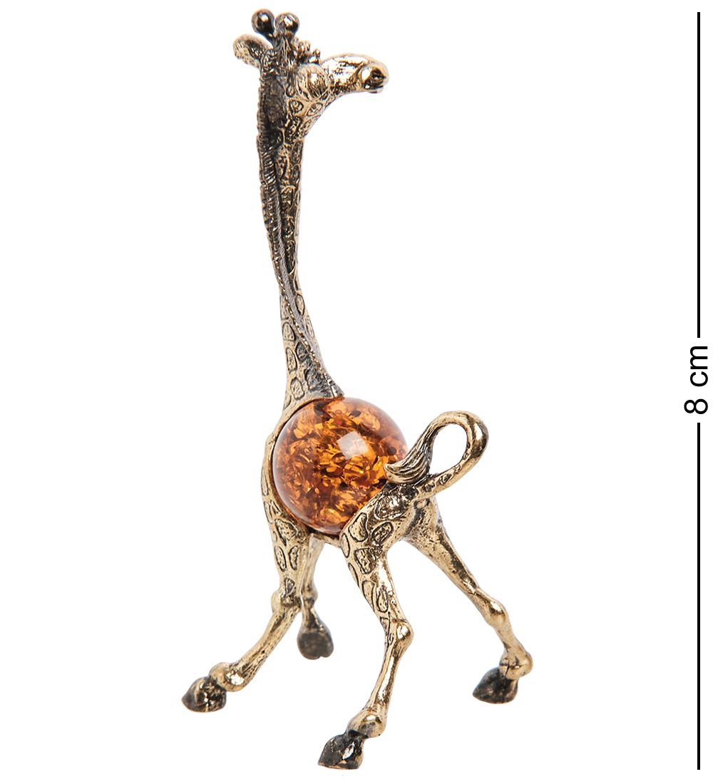 Народные промыслы AM- 294 Фигурка «Жираф» (латунь, янтарь)