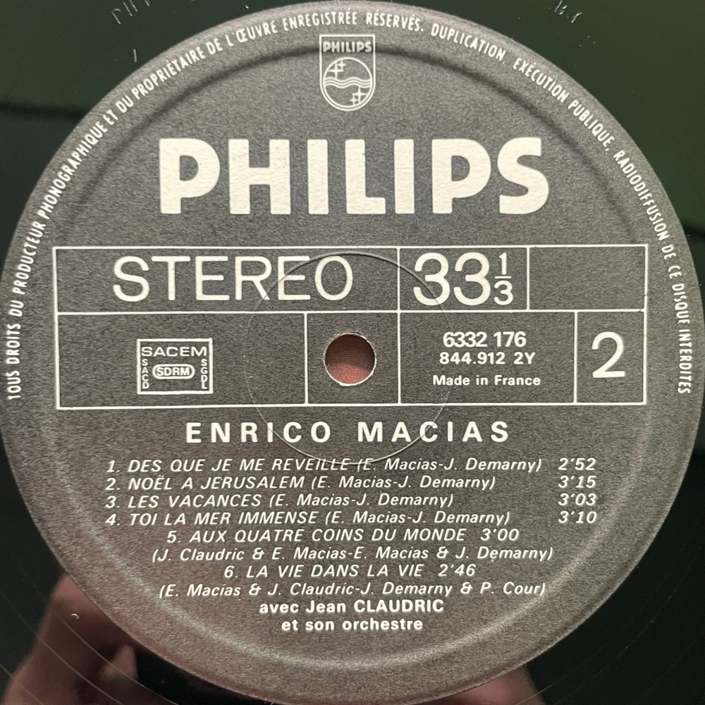 Enrico Macias ‎– Un Rayon De Soleil (Франция 1968г.)