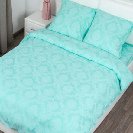 Комплект постельного белья "ВЛ. МЯТА", поплин Жаккард, 100% хлопок.