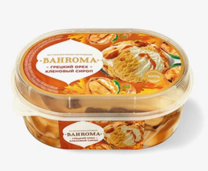 МОРОЖЕНОЕ BAHROMA ГРЕЦ ОРЕХ С КЛЕНОВЫМ СИРОПОМ 450ГР ВАННА