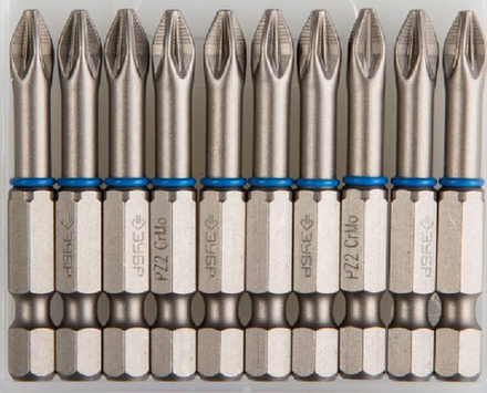 Биты KRAFTOOL "EXPERT" торсионные кованый, обточенные, Cr-Mo сталь, тип Е 1/4", PZ2, 50мм. (10шт)