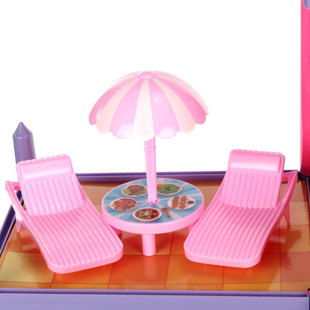 Дом для куклы с куклой и мебелью коробка ABL1008