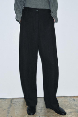 ZARA СВОБОДНЫЕ БРЮКИ-БАЛЛОНЫ ZW COLLECTION, ЧЕРНЫЙ