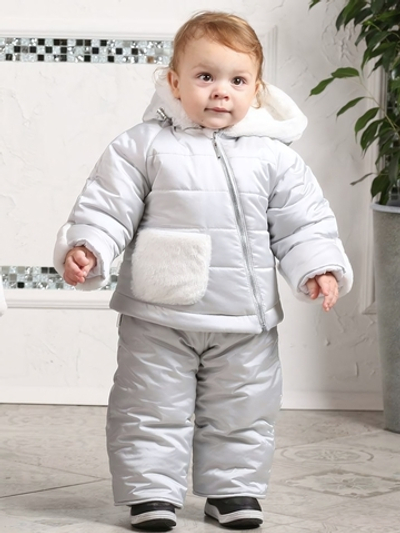 Конверт-тройка Снежок р-р 68-44 мерцающий серый