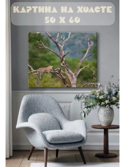 Картина на стену 40 X 50 Гепард на ветке