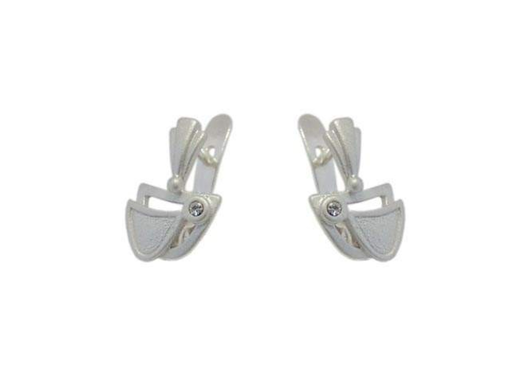 "Реприза" серьги в серебряном покрытии из коллекции "Театр" от Jenavi  с английским замком