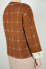 22494 Джемпер женский (коричневый клетка)