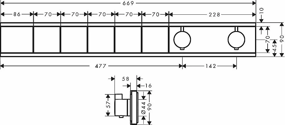 Термостат для душа Hansgrohe RainSelect 15384700