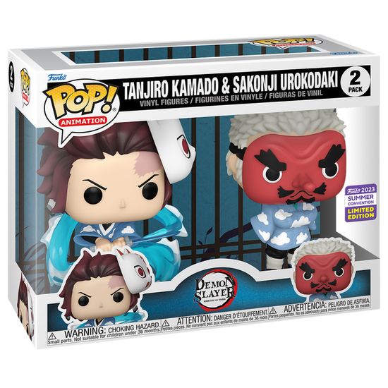 Фигурка Funko POP! Animation Demon Slayer Tanjiro Kamado & Sakonji Urokodaki SDCC23 (Exc) 2PK 70861 / Фигурка Фанко ПОП! по мотивам аниме "Клинок, рассекающий демонов", Танджиро и Урокодаки