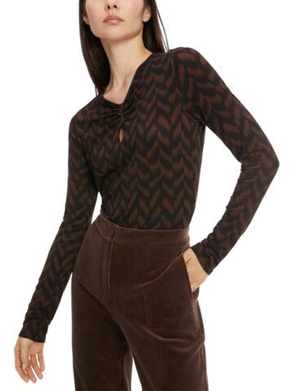 Marc Cain Джемпер из вискозы со сборкой на груди