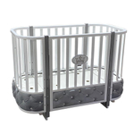 Детская кроватка Антел Esenia-2 (белый/серый) с мягкой вставкой, поперечный маятник