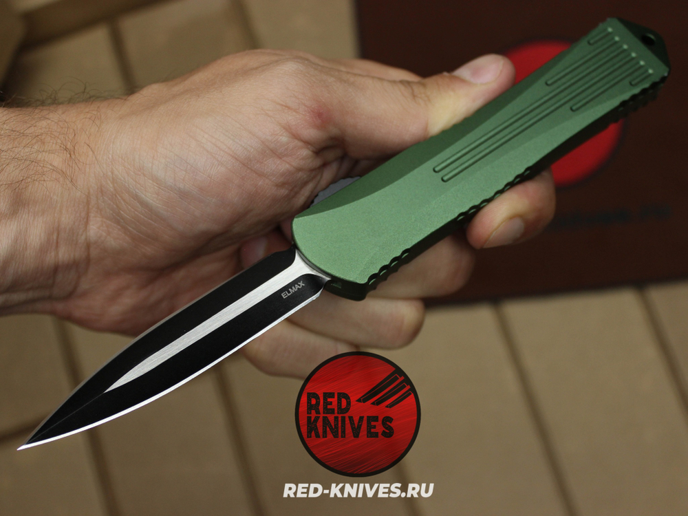Heretic Knives Manticore-E D/E - зеленая рук, черный клинок RK/Н110