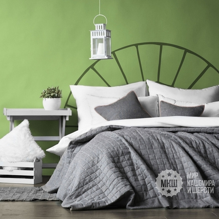 Покрывало под лен в спальню КАННИ (арт. BL02-275-05) - темно-серое