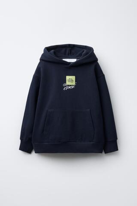 ZARA ХУДИ С КАПЮШОНОМ, МОРСКОЙ СИНИЙ