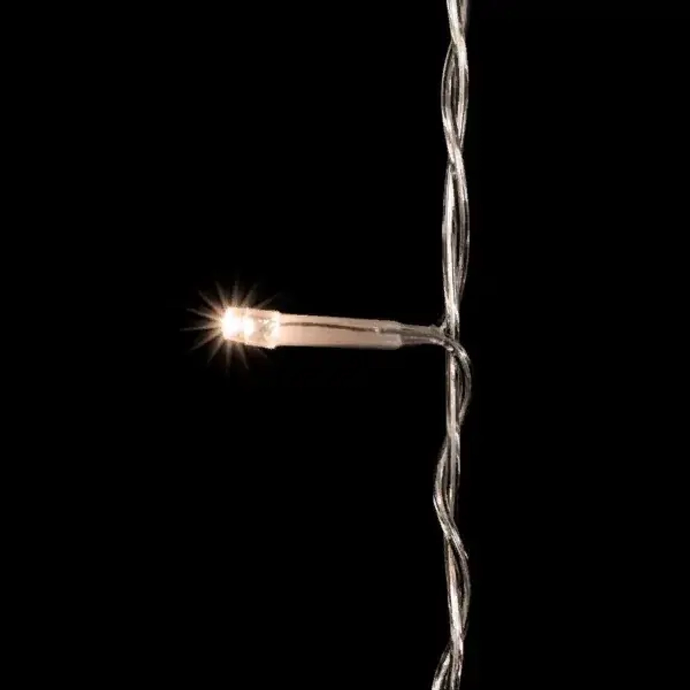 Светодиодный занавес 2*3 м., 600 теплых белых LED ламп, мерцание, облегченный, прозрачный провод ПВХ, LTC (PCL600NOTBLW-10-2WW)