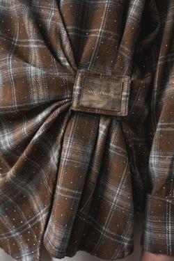 Рубашка 1290 коричневая клетка