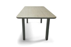 "Витория" обеденный стол из алюминия, столешница из искусственного камня