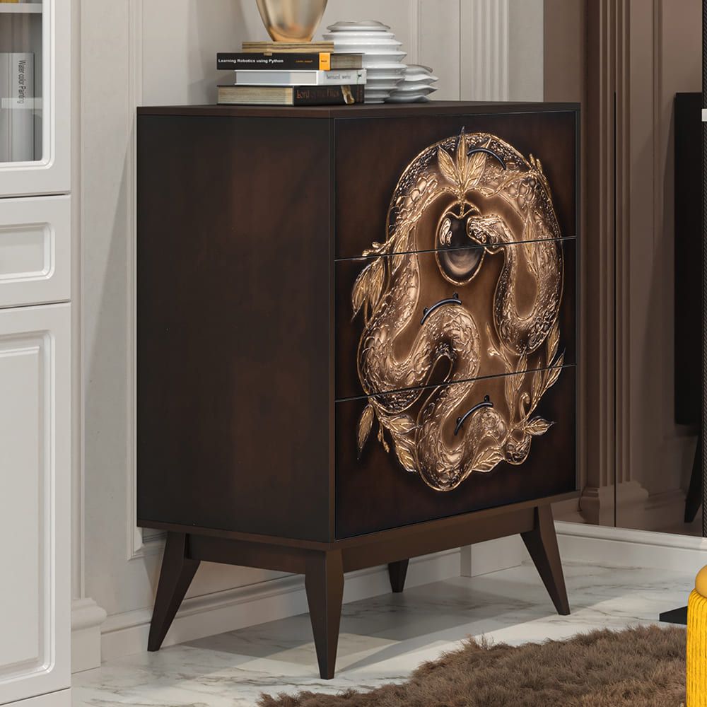 Комод Яблоко Евы с 3 ящиками Каштан