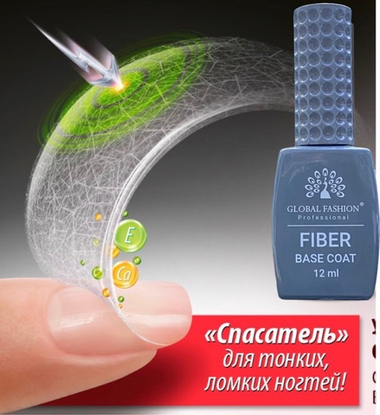 Файбер база, Fiber Base Coat Global Fashion, 12 мл