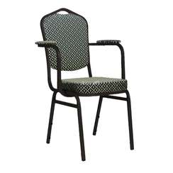 Стул Хит 20мм с подлокотниками, чёрный муар, ромб синий