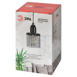 Светильник подвесной (подвес) ЭРА PL5 BK металл, E27, max 60W, высота плафона 170мм, подвеса 800мм, черный | Подвесы в стиле LOFT