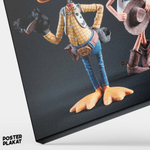 Картина для интерьера Даффи Дак и Вуди на холсте, персонажи мультфильма, холст с печатью на подрамнике, на стену, Постер Плакат