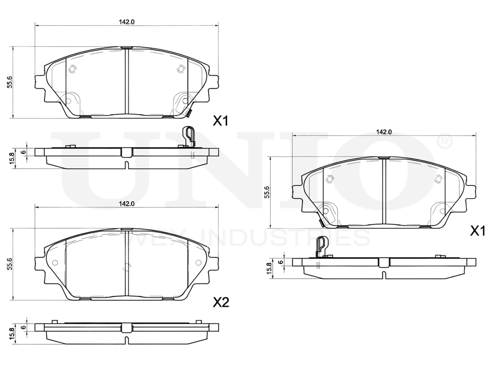 Колодки тормозные диск. передние UNIO BRP-20297