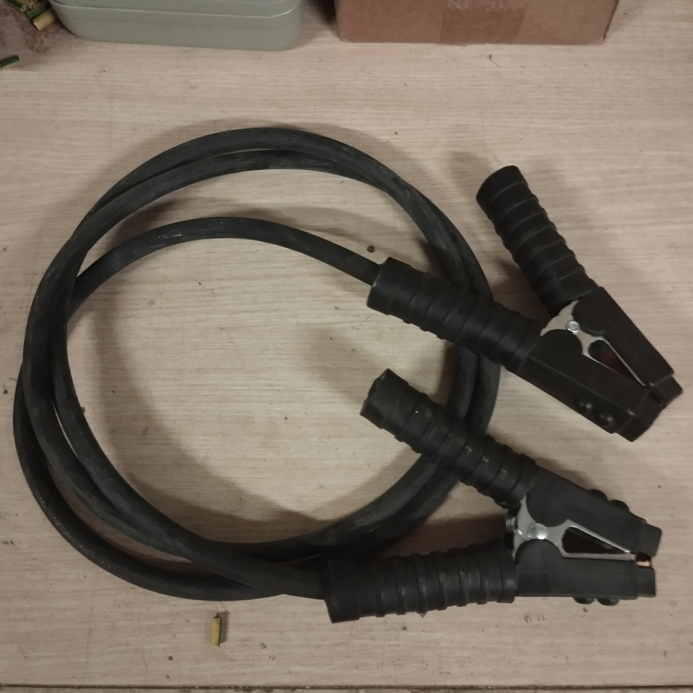 Гибкий проводник 16мм2, L-4 м., черный, 2 крокодила, VSTMSK