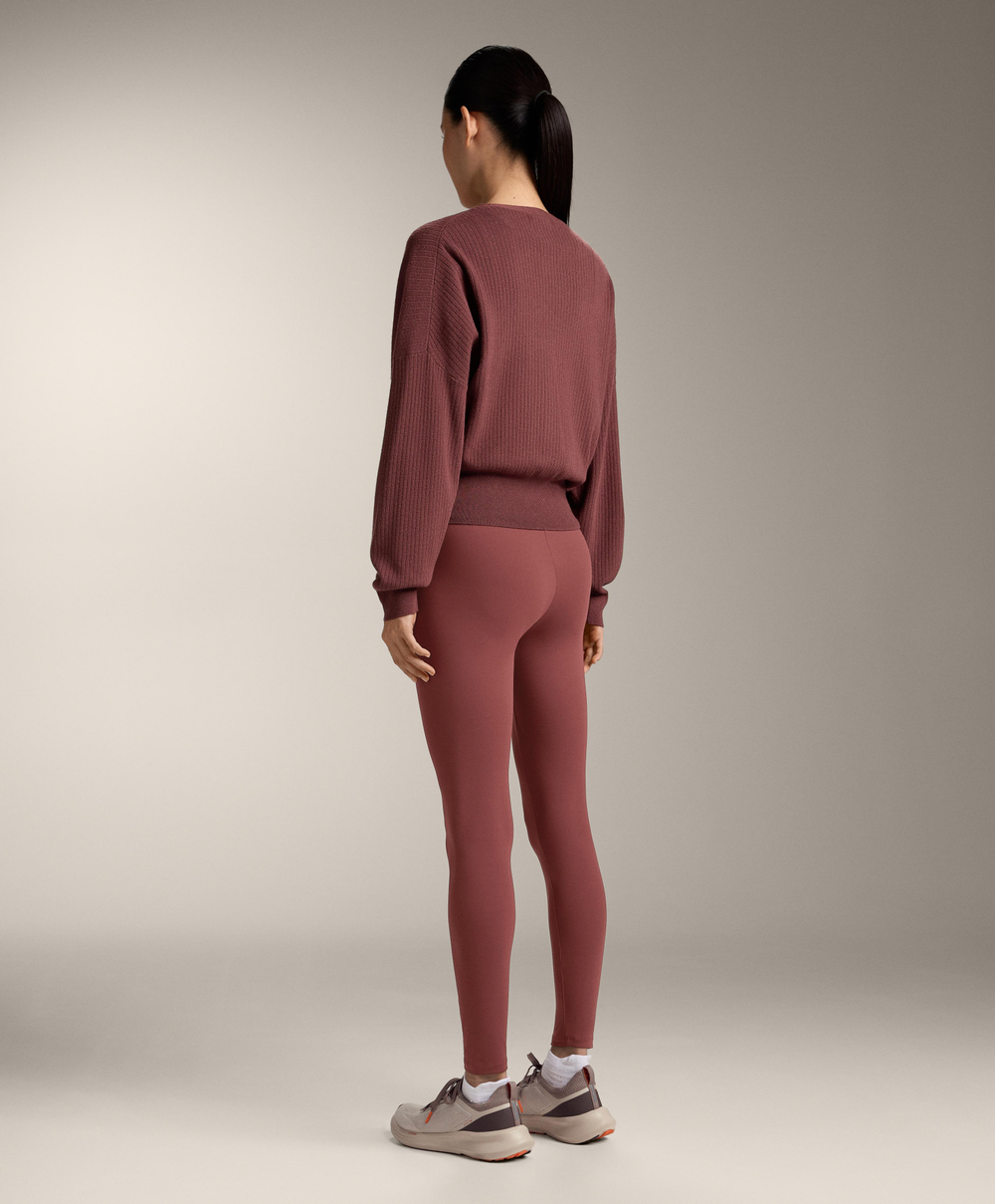 Oysho Вязаный свитер на запахе, линялый махагон