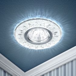 DK LD9 SL/WH Светильник ЭРА декор cо светодиодной подсветкой MR16, прозрачный | Встраиваемые LED светильники