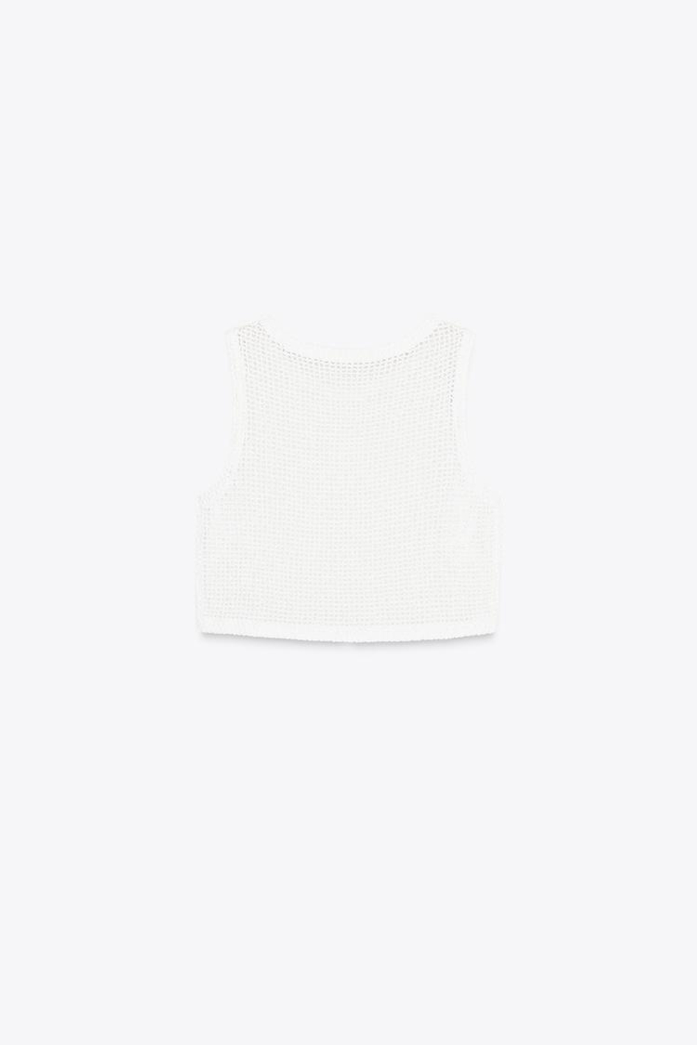 ZARA ТОП С ВЫШИВКОЙ, БЕЛЫЙ