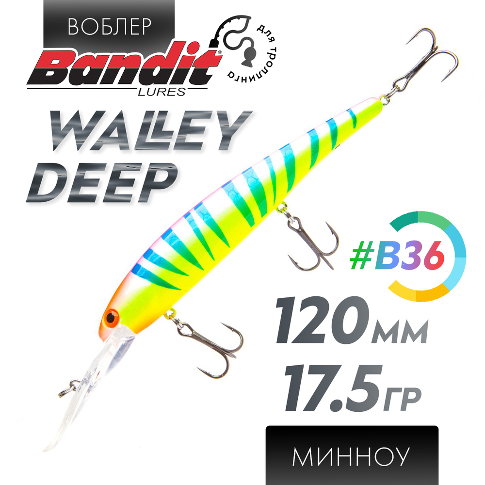 Воблер Bandit Walleye Deep (120мм, 17.5гр)