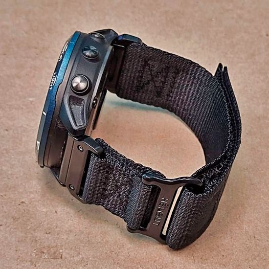 Нейлоновый ремешок Hemsut Rugged 26 мм для Garmin Fenix 7x 6x 5x, Tactix 7 Delta, Enduro 2, Instinct 2X быстросъемный (Черный)