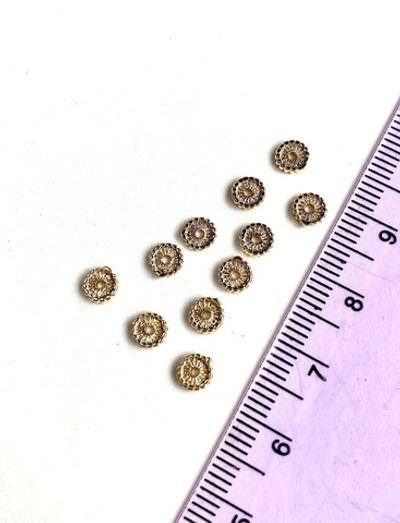 1912-з Бусина-спейсер, 4*1мм, позолота