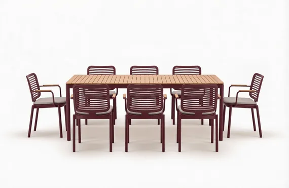 Комплект уличной мебели Armona из стола и 6 стульев, красный