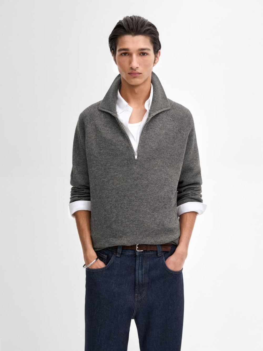 Massimo Dutti Свитер из смесовой шерсти, серый