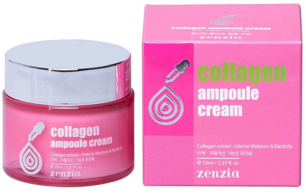 Крем для лица Jigott Zenzia Collagen Ampoule Cream ампульный увлажняющий с коллагеном 70 мл