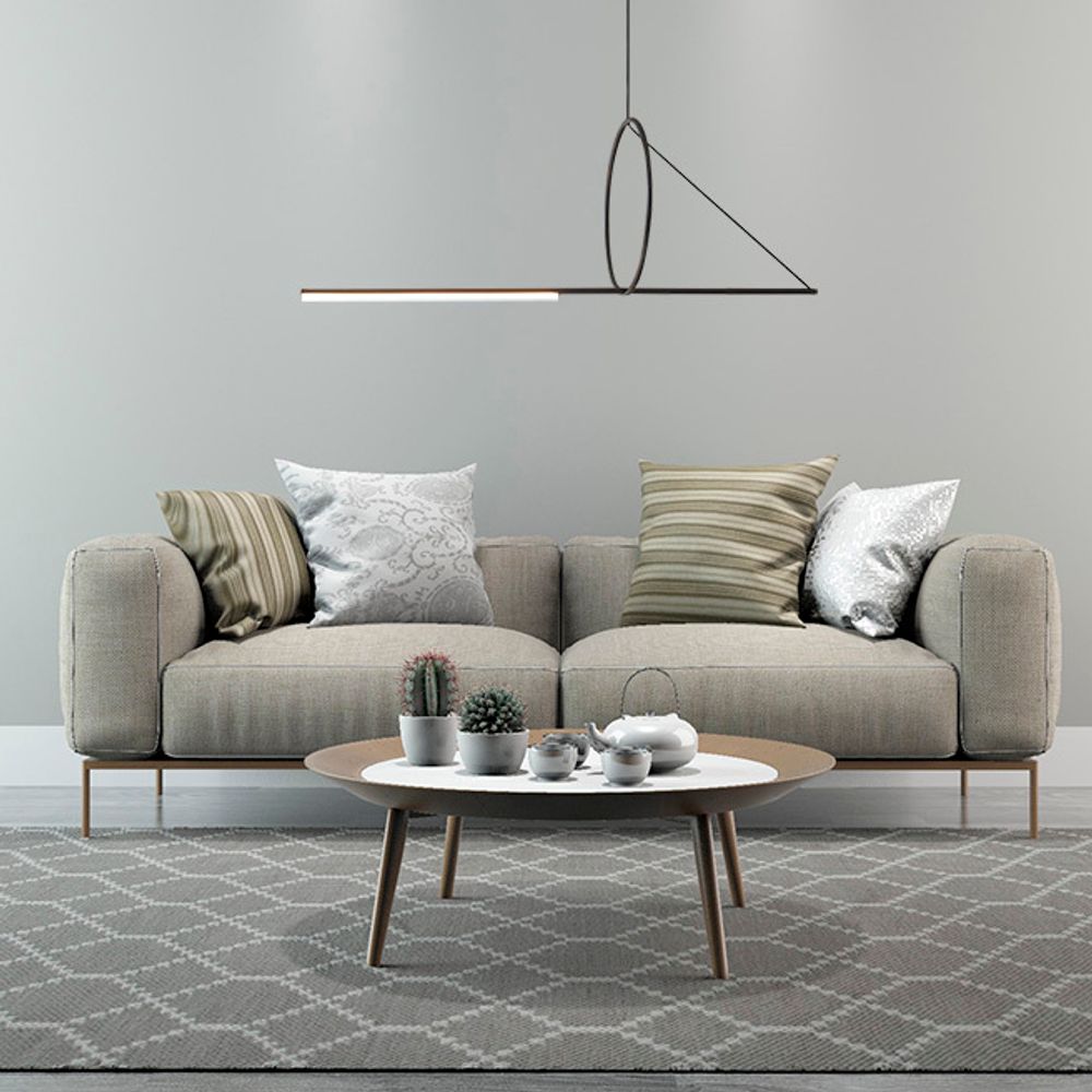 Подвесной светильник SUSPENSION CERCLE ET TRAIT – GRAPHITE SATINE L170