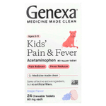 Genexa, Kids 'Pain & Fever, Ages 2-11, Grape, 80 мг, 24 жевательные таблетки