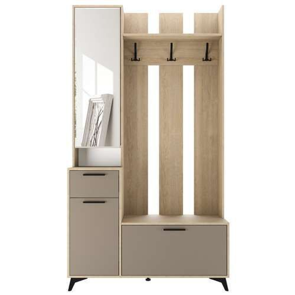 Прихожая с зеркалом комплект мебели Сатин 280х41,1х220 см