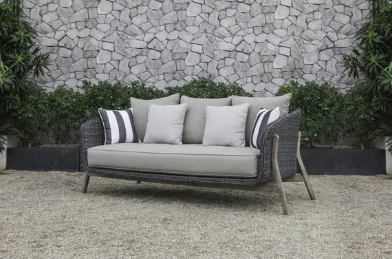 Комплект уличной мебели Jura из массива акации, алюминия и ротанга, серый, антрацит