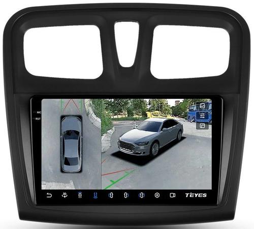 Магнитола для Renault Logan 2, Sandero 2 2014+ (рамка 9) - Teyes CC3-2K-360 на Android 10, Быстрая, 2K QLED, CarPlay, 4G SIM-слот, 4 камеры в комплекте