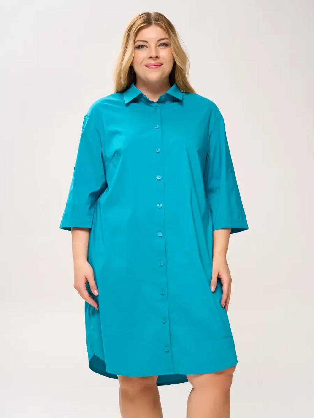 Платье-рубашка с карманами