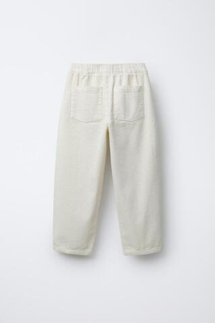 ZARA БРЮКИ ИЗ ПЛОТНОГО ВЕЛЬВЕТА, ЭКРЮ