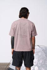 Футболка Blue Monte T-Shirt with Frog, Hand, Tree, and Stone Print "Yunzhi Brown"