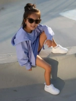 Костюм спортивный для девочки, худи, футболка и юбка