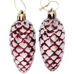 Ёлочные игрушки "Таинственное очарование" Шишки 9см 2шт темный рубин