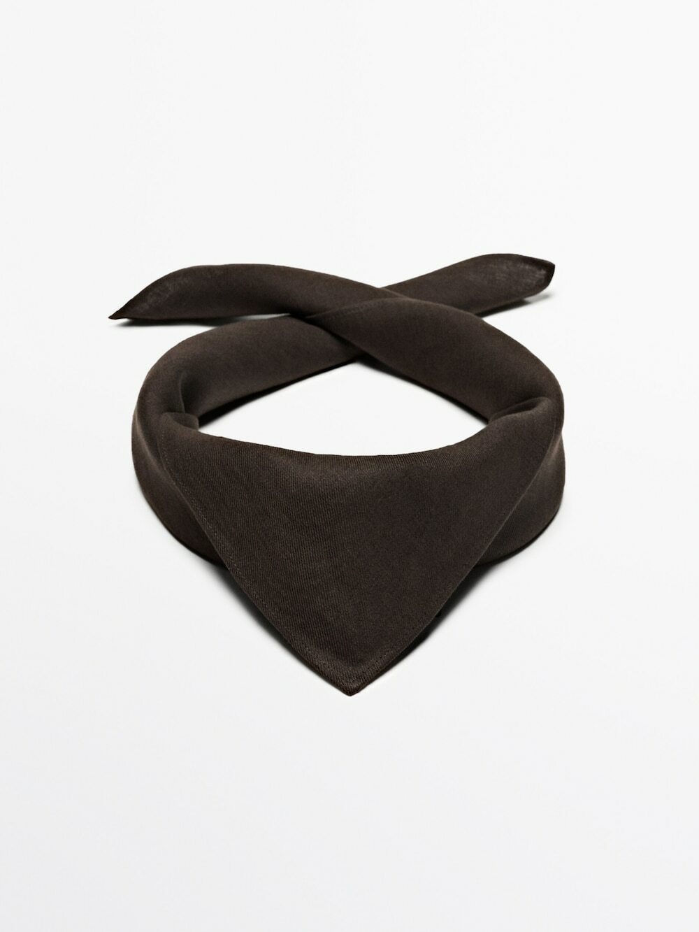 Massimo Dutti Однотонная льняная бандана - limited edition, коричневый