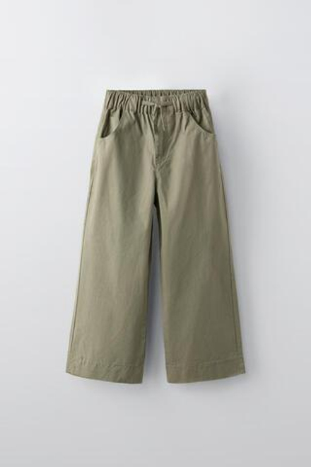 ZARA БРЮКИ WIDE LEG, ХАКИ