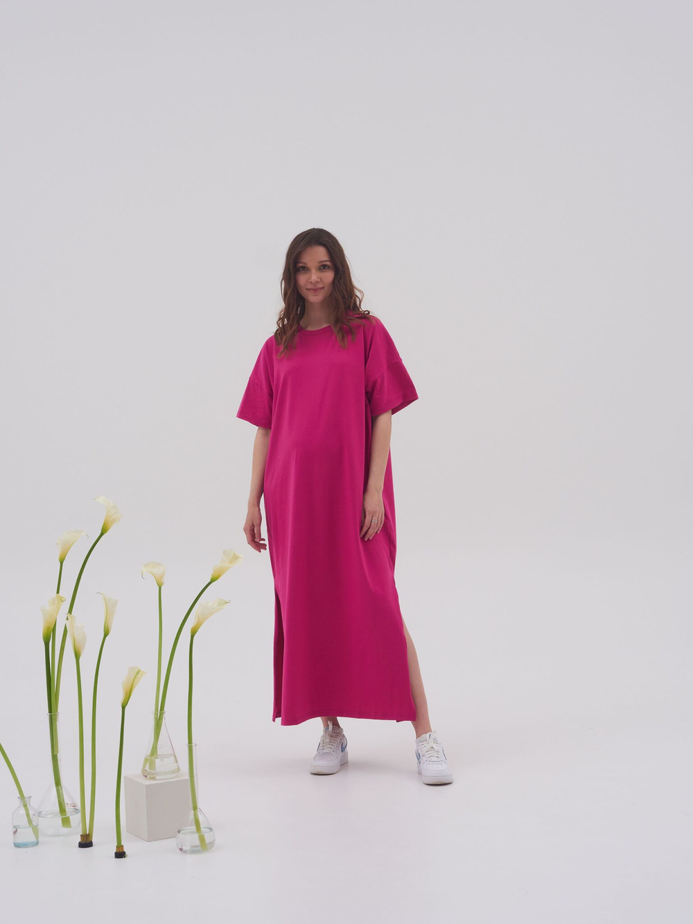 Платье футболка Миди